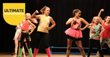 Children dancing on stage