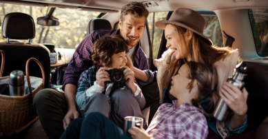 Family in a car