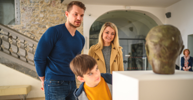 Family at the museum