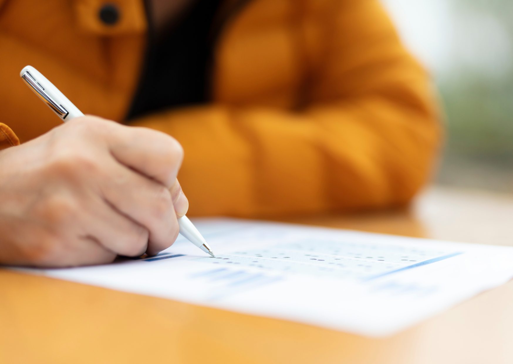 student doing a mock exam
