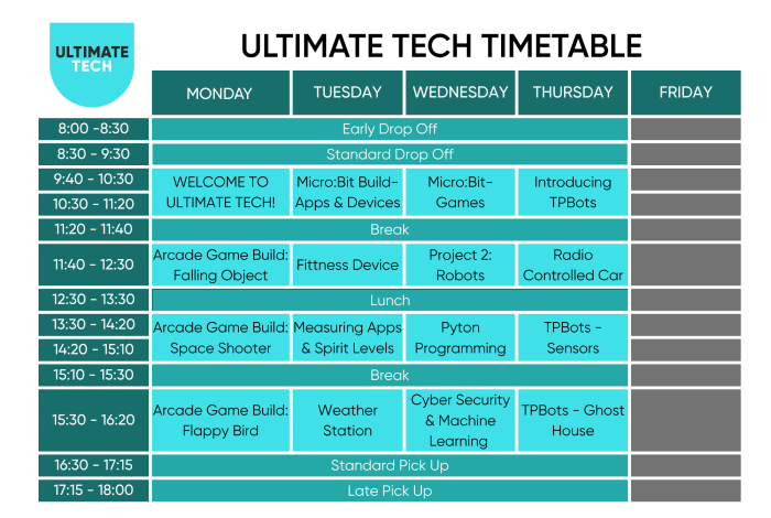 Ultimate Tech Timetable