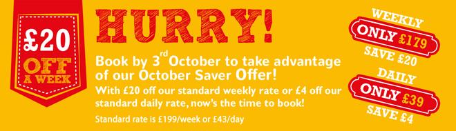 £20 off week or £4 off per day!
