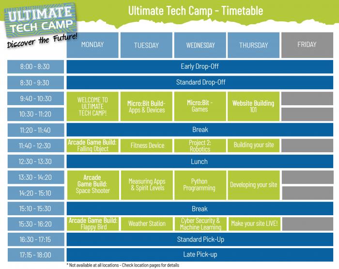 Technology Camp Timetable