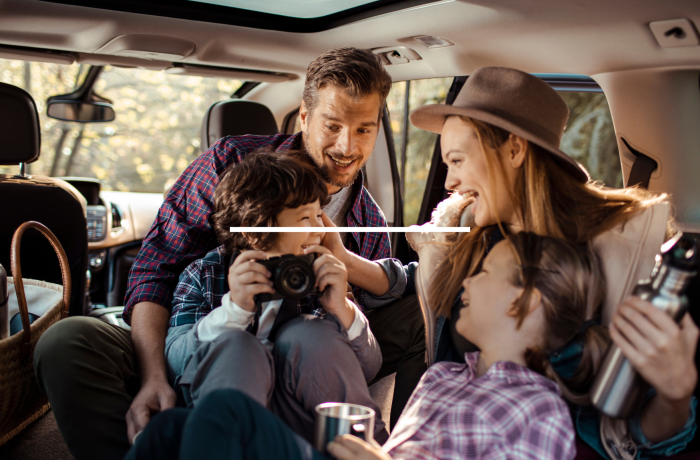 Family in car