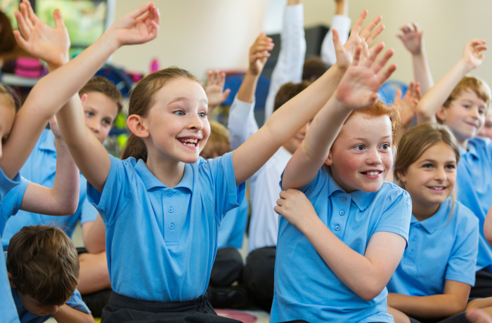 Children smiling at school