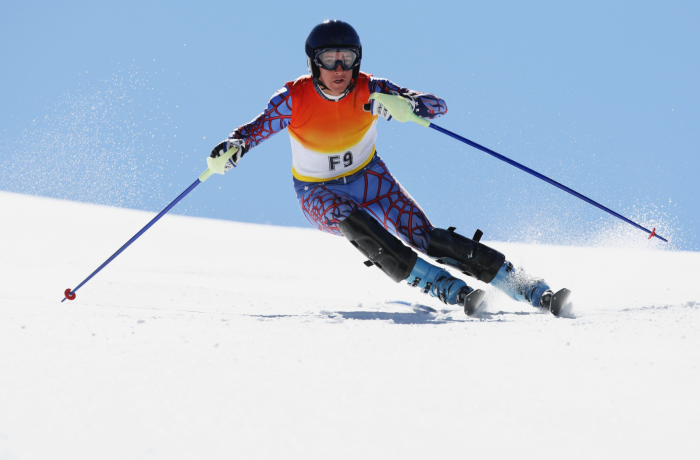 Man Skiing in the winter olympics