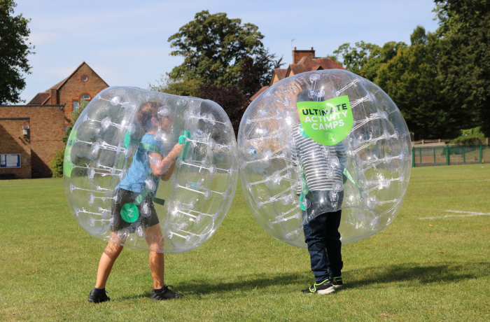 Zorbing at a UK summer camp