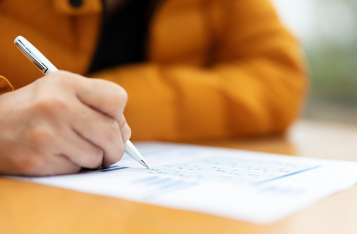 Student doing a mock exam
