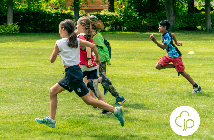 Children running in a park
