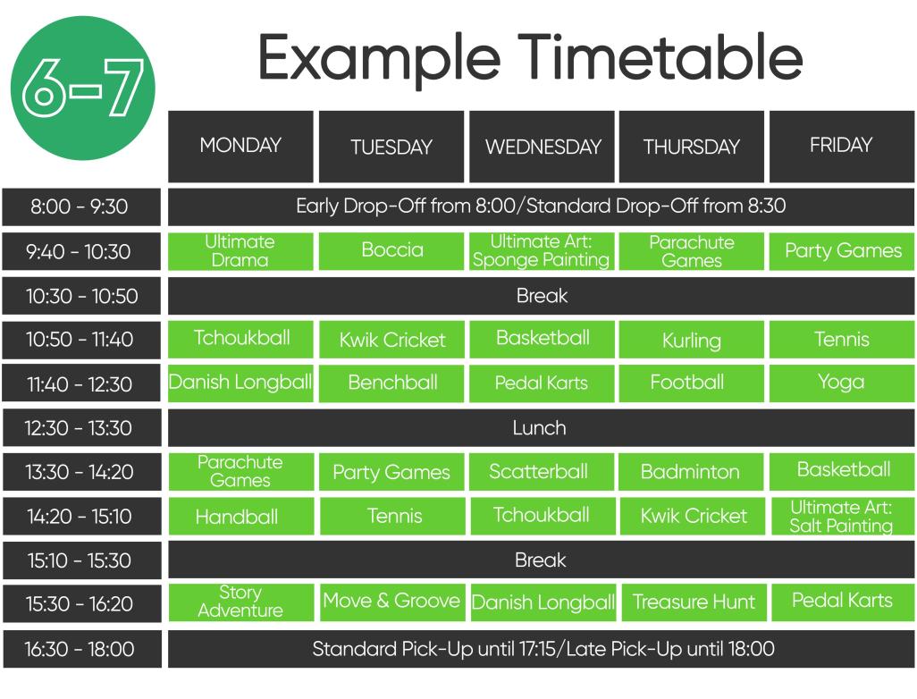 Example timetable