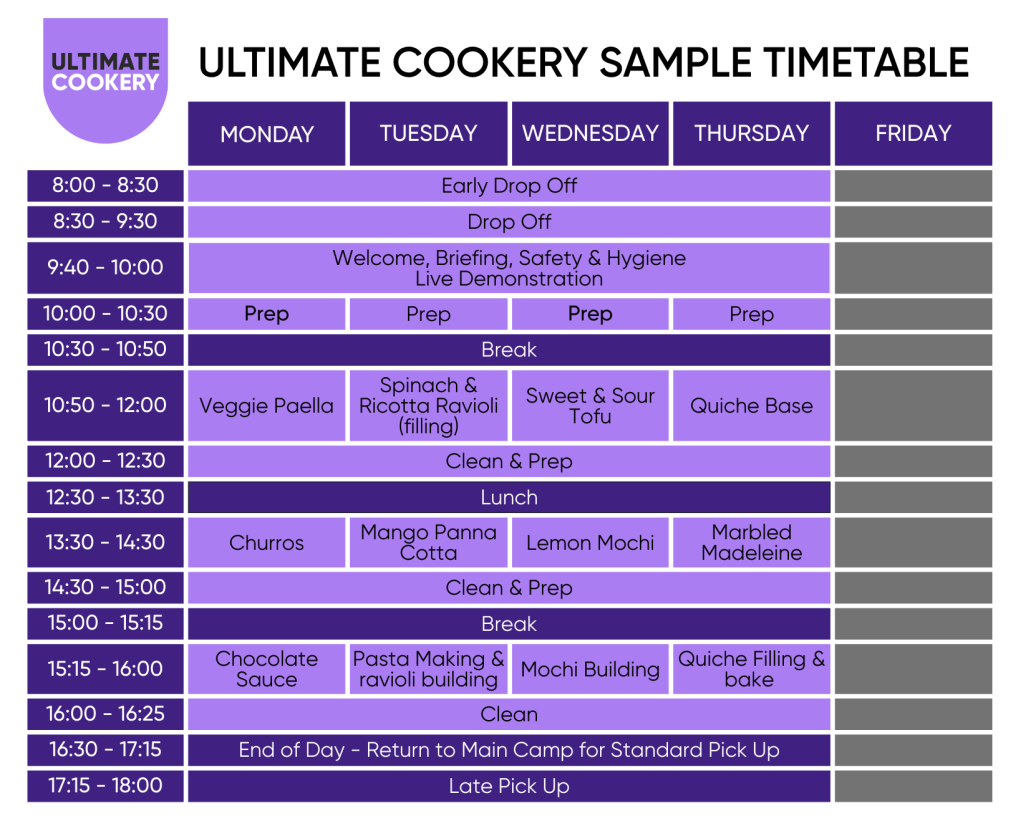 Example timetable