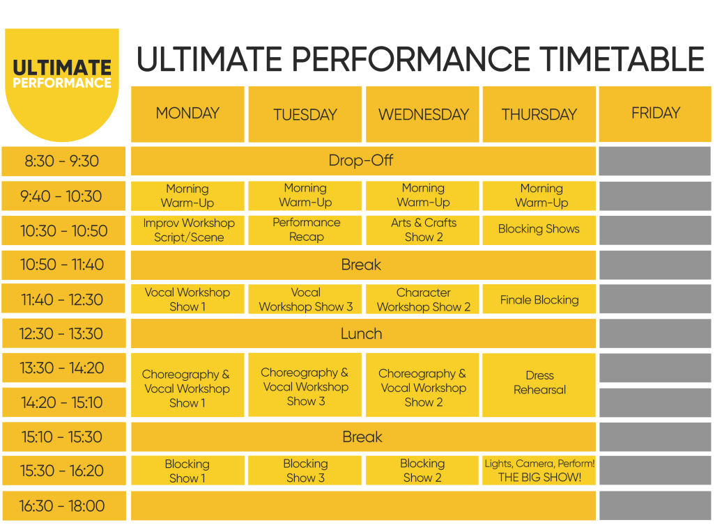 Example timetable
