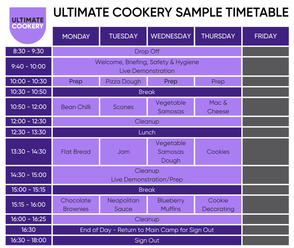 Example timetable