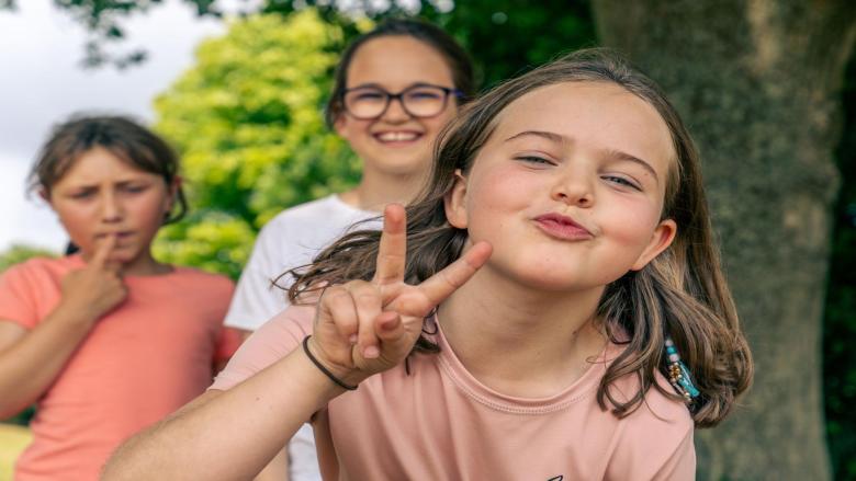 Girls smiling 