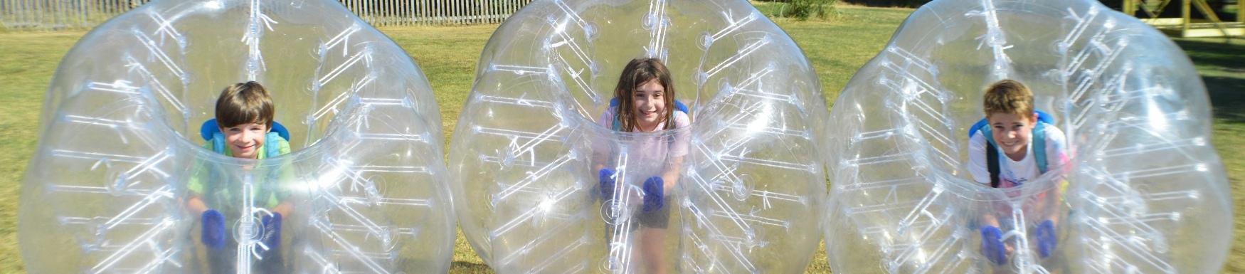 Zorbing at summer camp