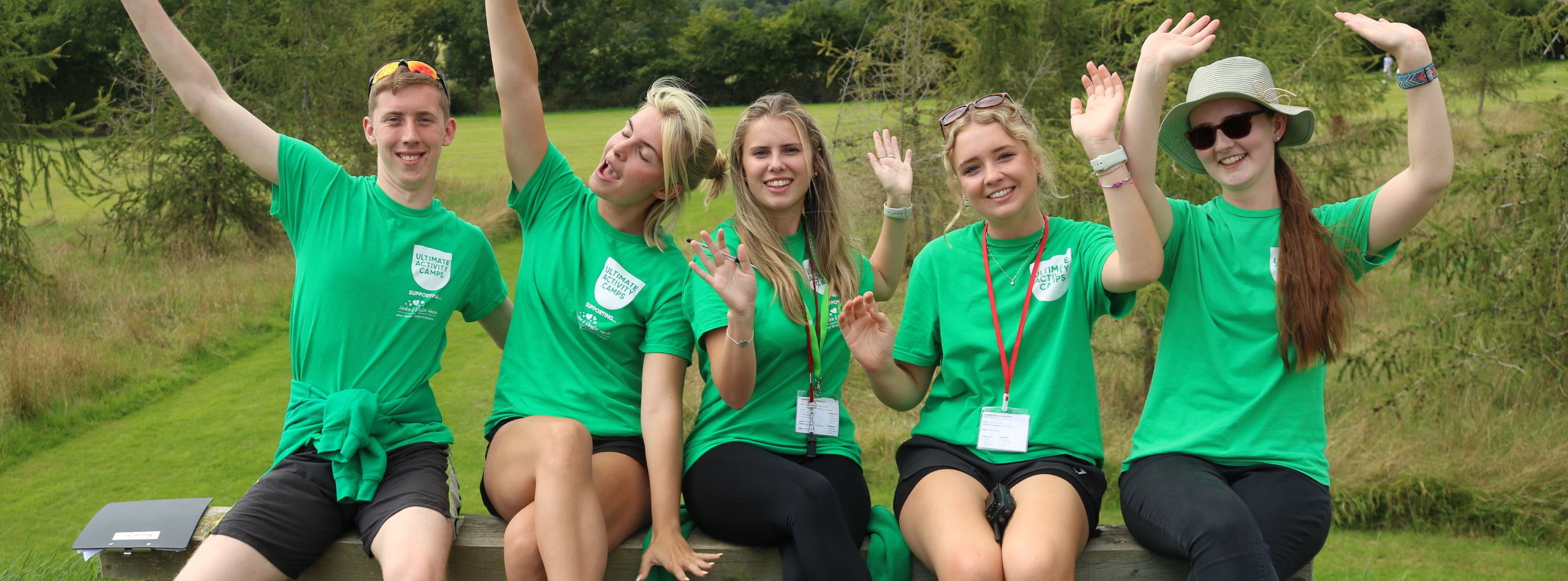 staff members cheering