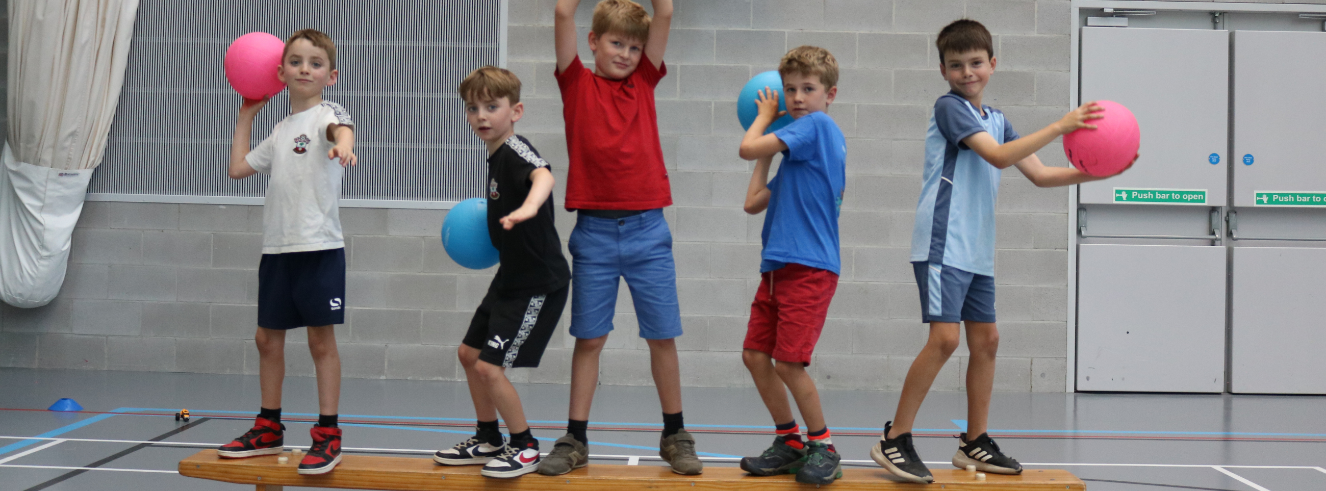 CHildren playing benchball
