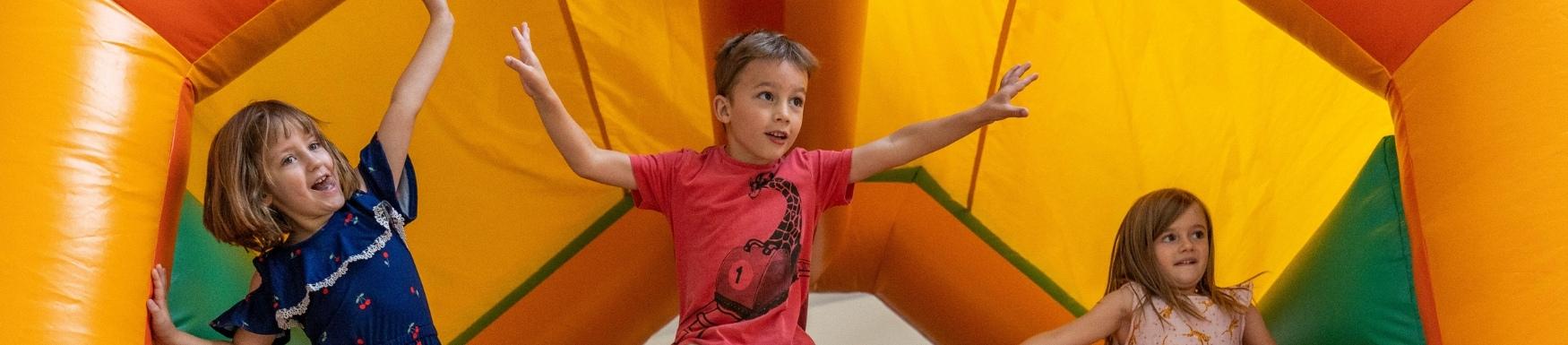 kids on a bouncy castle