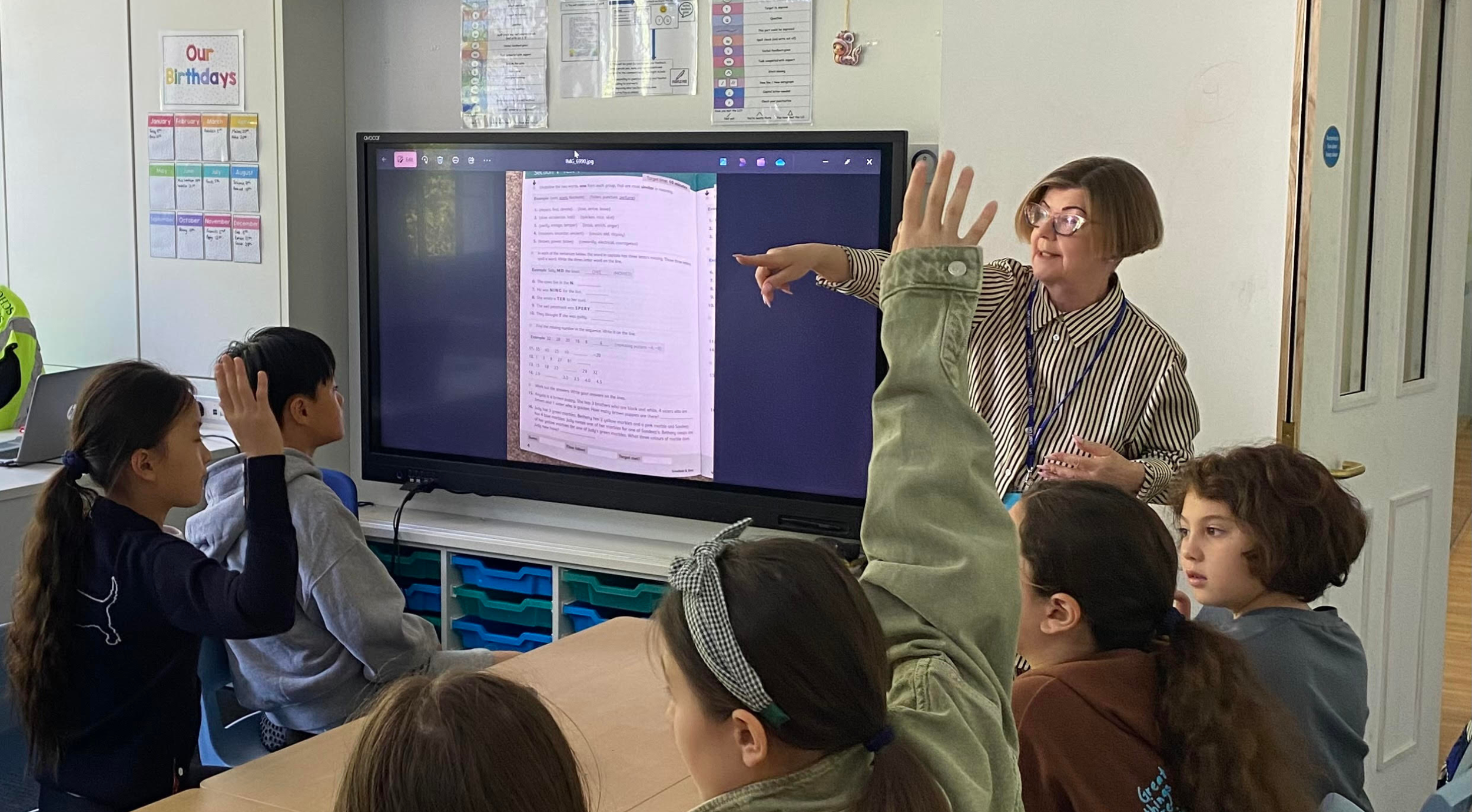 Teaching in a classroom