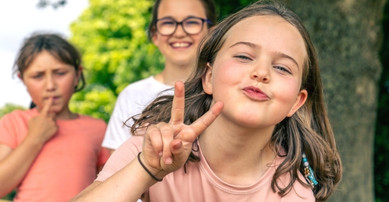 Girls smiling